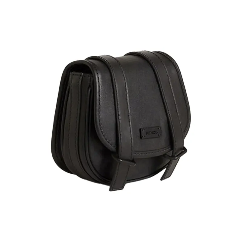 KENZO Cow Leather Messenger Bag, Shoulder Bag, Crossbody Bag Mini Unisex Black-1