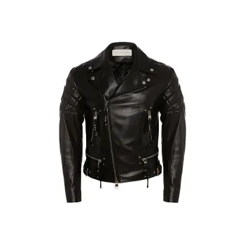 Alexander McQueen SS22 Leather Jacket Men's Black