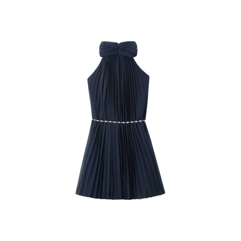 AFGGD Sleeveless Dress Women's Navy Blue-1