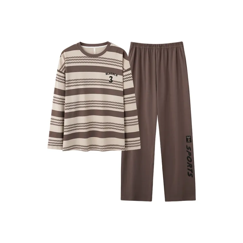 FENTENGCARE Pajama Set Men's Coffee-0