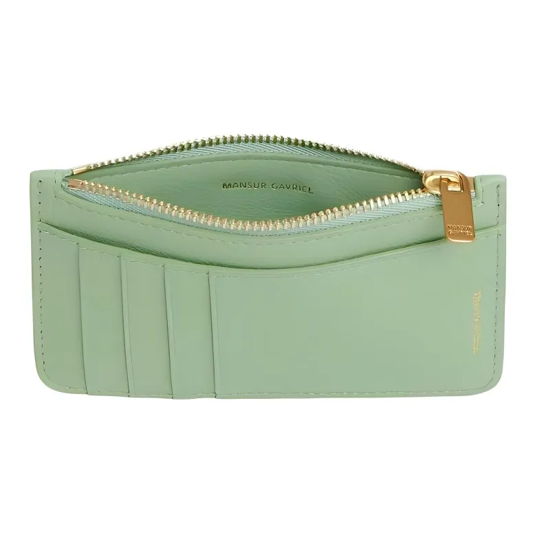 MANSUR GAVRIEL Calfskin Card Holder Women's Light Green-2