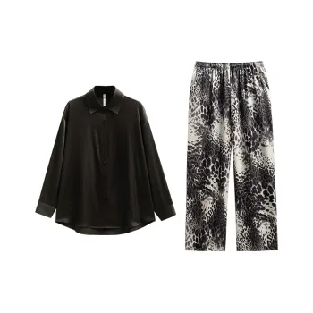 Yue Nei Pajama Set Women's Elegant Black