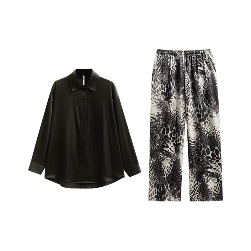Yue Nei Pajama Set Women's Elegant Black-0
