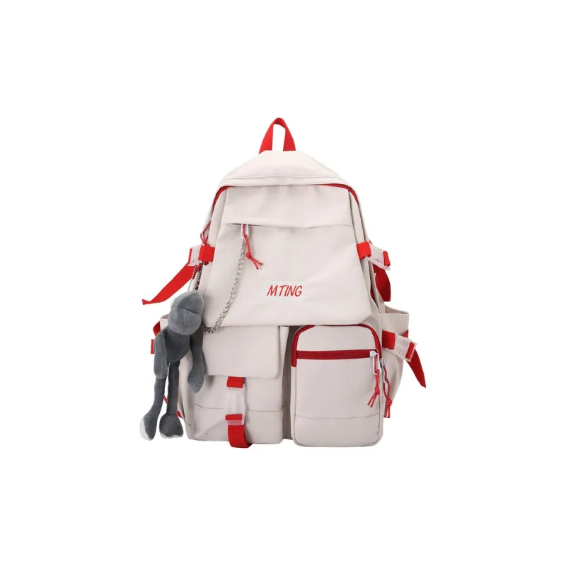 Alcohol Dragon Nylon Backpack Unisex Black/Red & White/Blue & White-6