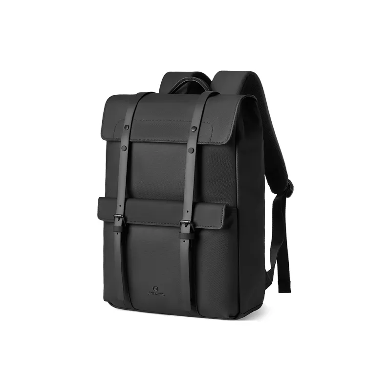 PIERRE CARDIN Fabric, Synthetic Leather Backpack Large Size Unisex Black/Green-3