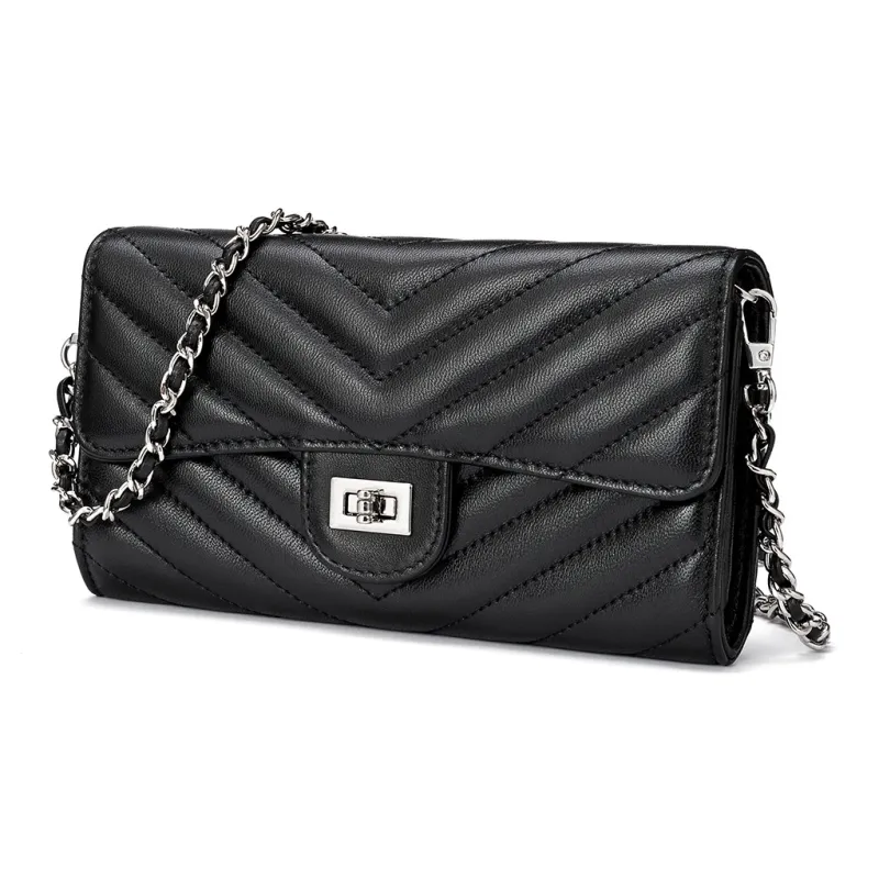 ROBERTA DI CAMERINO Sheepskin Shoulder Bag Women's Classic Black/Elegant Purple-1