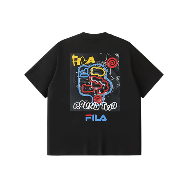 FILA FUSION x ROUND TWO SS25 T Shirt Unisex Jet Black BK-1