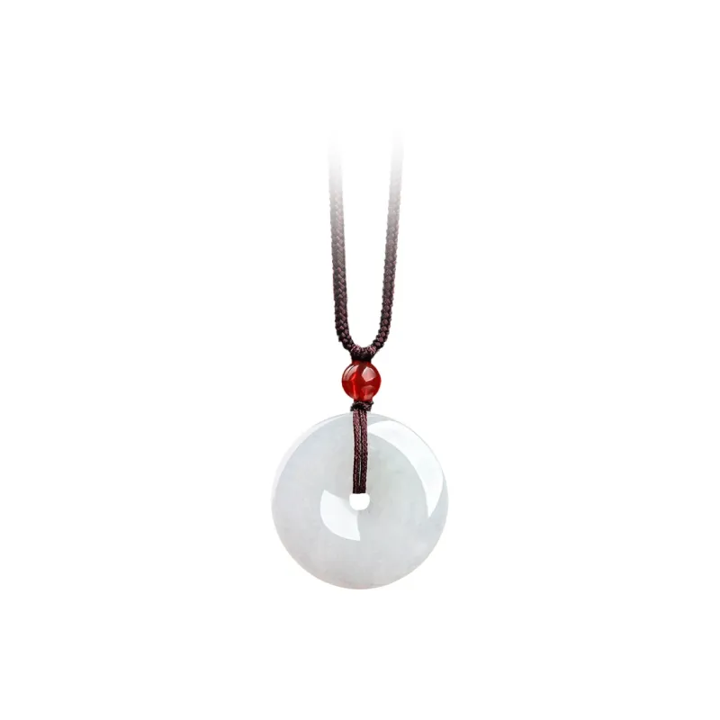 Royal Dragon Mirror Ice Glutinous Jadeite Necklaces Unisex-0