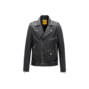 CAT Leather Jackets Men Black
