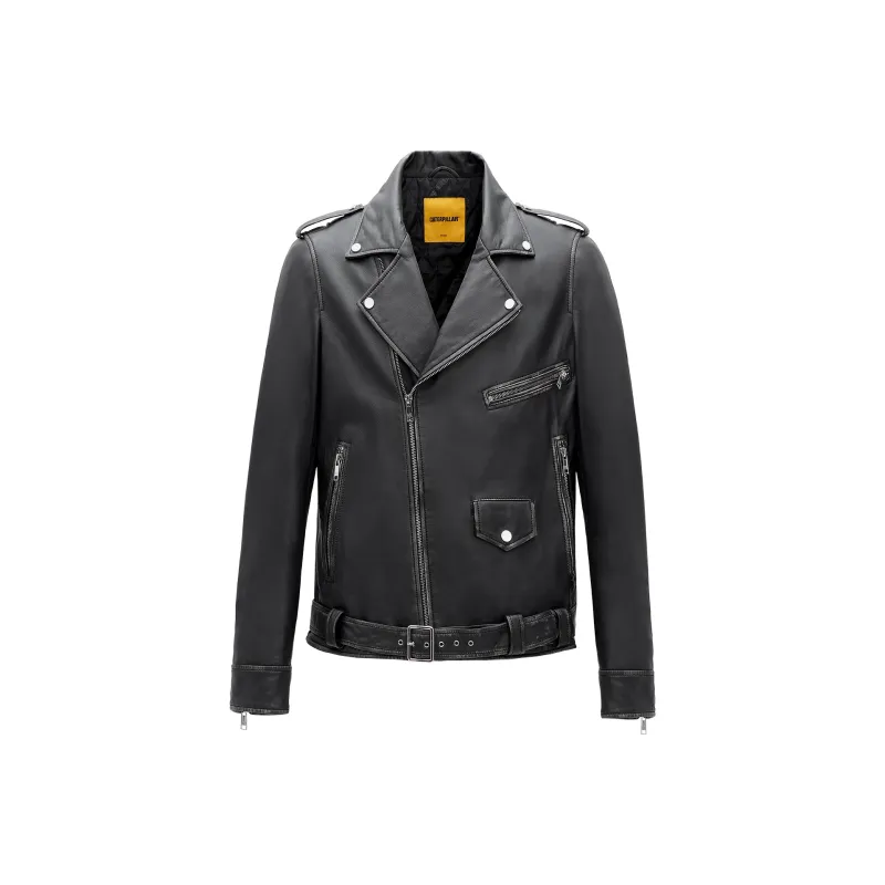 CAT Leather Jackets Men Black-0
