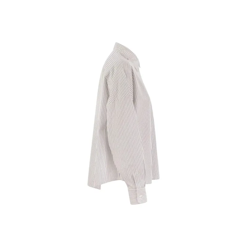 WEEKEND MaxMara Aureo Striped Long Sleeved Poplin Shirt-2
