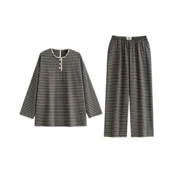 Yue Nei Pajama Set Women's Ink Gray Pattern