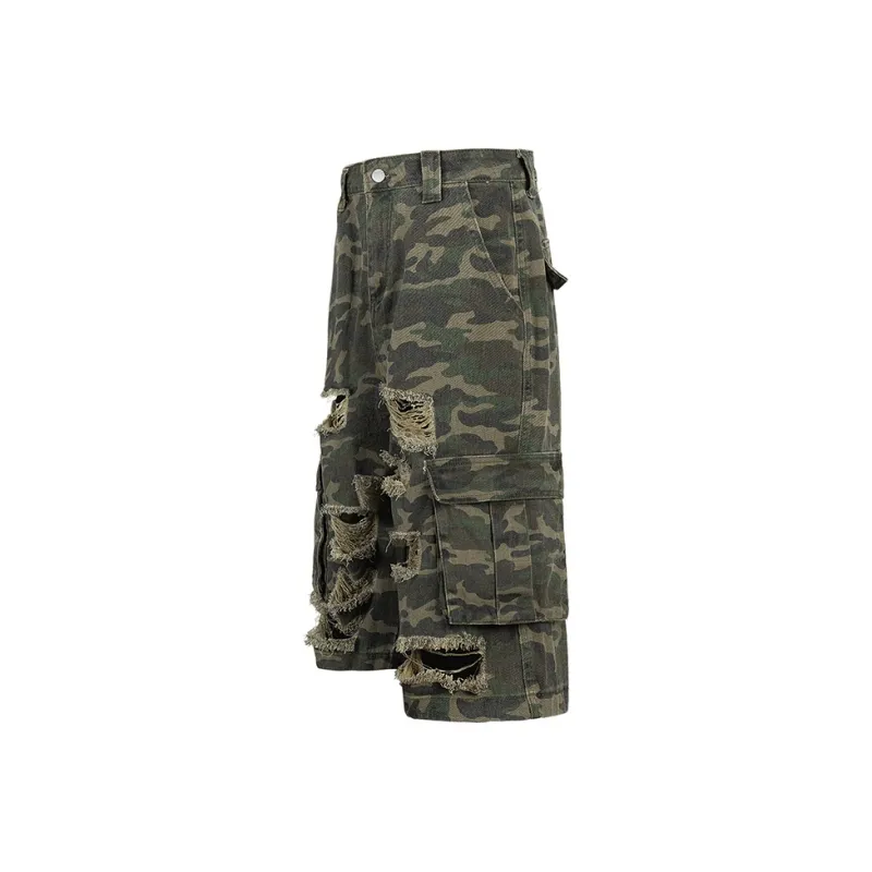 KEIRANDUN Denim Shorts Unisex Camouflage-2