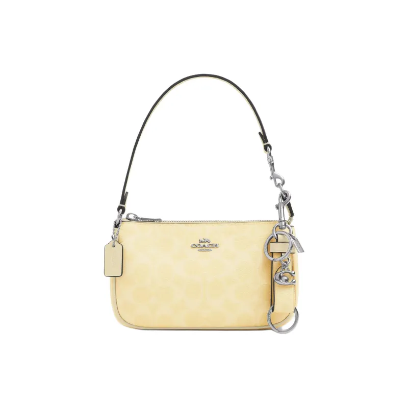 COACH Coated Canvas Bag Accessory Women's Silver & Yellow-1