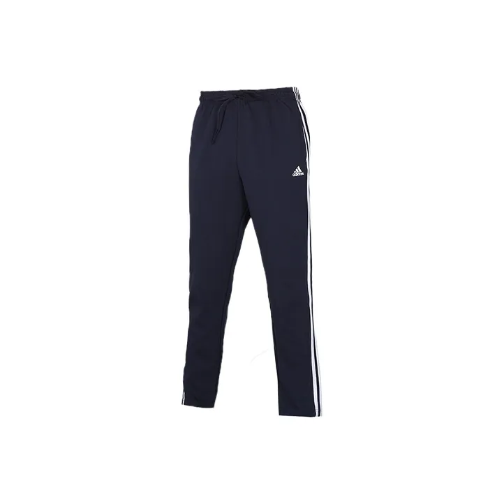 Adidas Knitted Sports Pants Men's Navy Blue-0