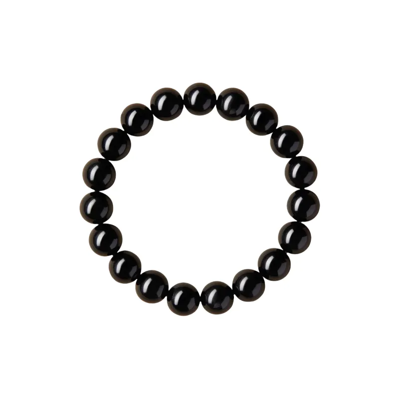 Stone On The Line Natural Obsidian Bracelets Unisex-4