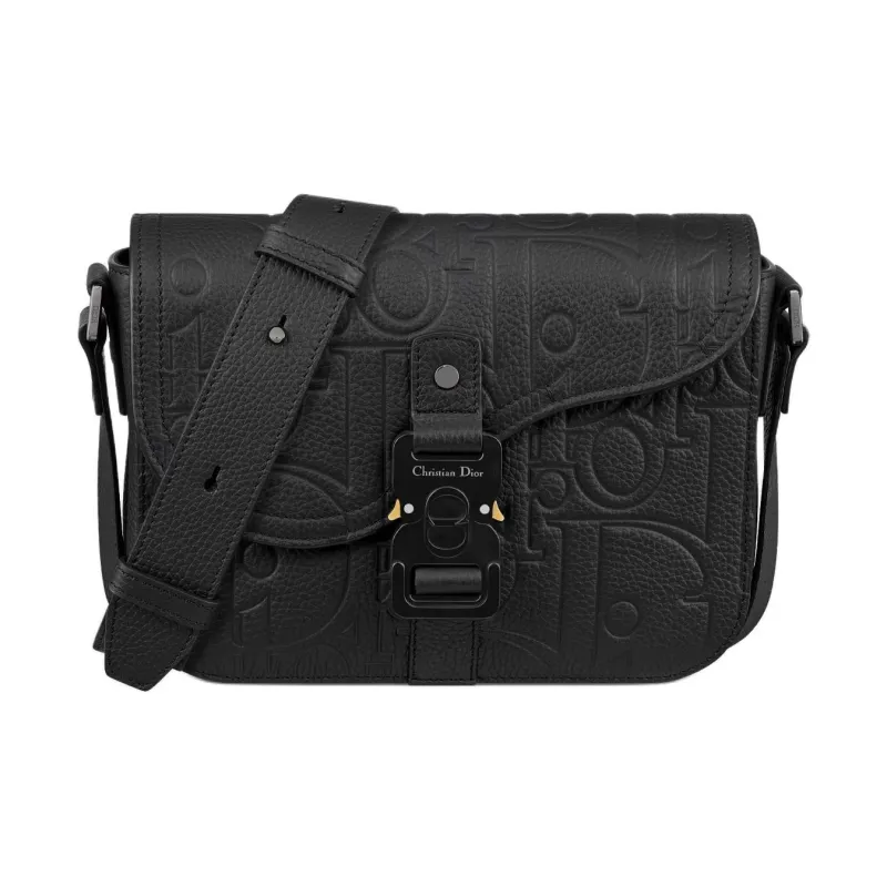 DIOR Grained Calfskin Crossbody Bag Small Size Women's Black-0