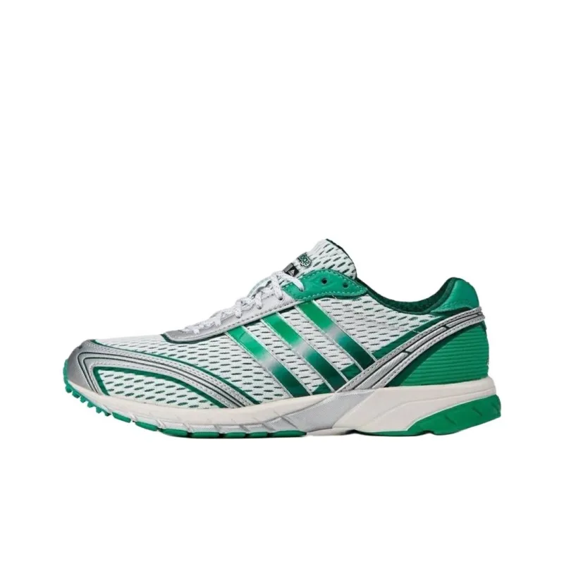 SPORTY & RICH x Adidas Originals Adizero Adios 1 Anti Slip Wear Resistant Low Top Casual Shoes Unisex White Green-0