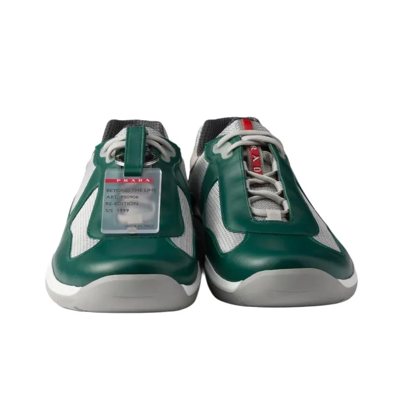 PRADA America's Cup Original Low Top Casual Shoes Men's Green-4