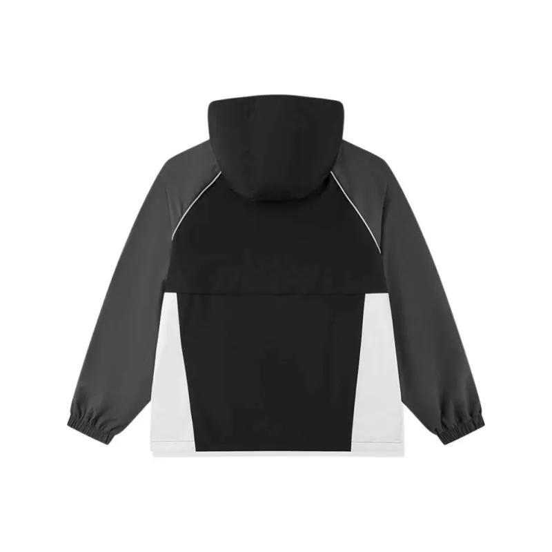 QIAODAN Trench Coat Men's Black/Lightning Gray-1