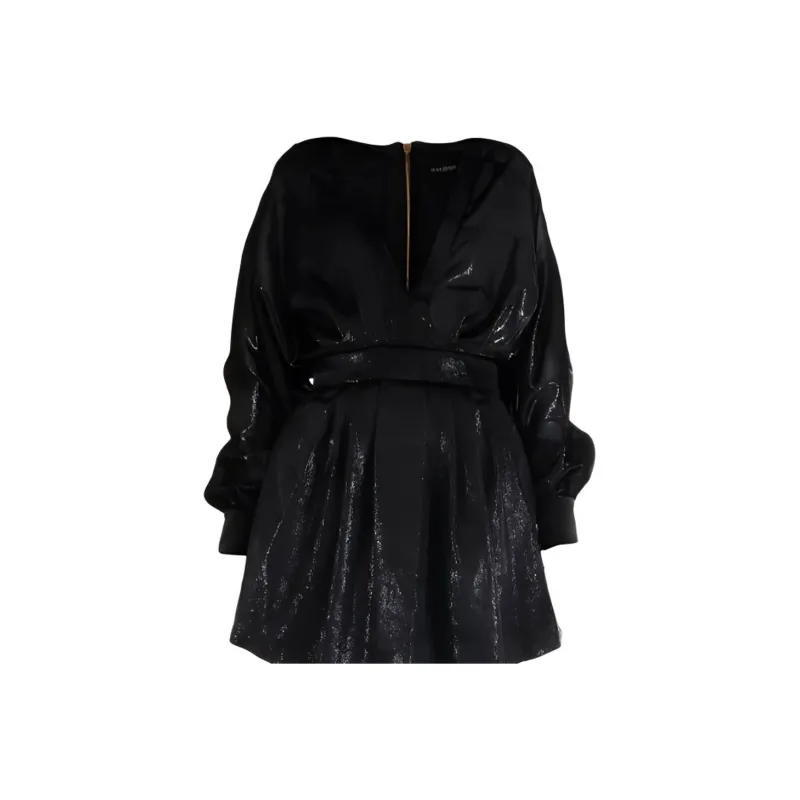 BALMAIN Long Sleeved Dresses Women's Black-3
