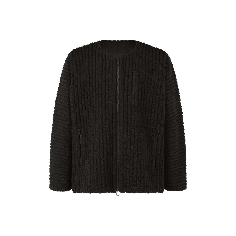 Homme Plissé Issey Miyake Pleated Fleece texture Jacket-0