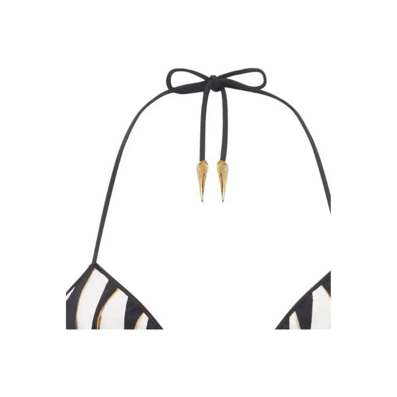 Roberto Cavalli Ray Of Gold print Bikini Top-1