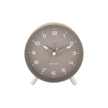 Karlsson Sweeping Seconds Movement Iron Alarm Clock Unisex Gray