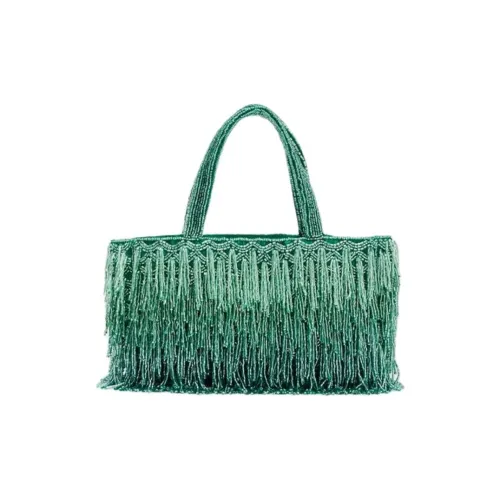 ZARA Polyester One Shoulder Handbag Medium Size Women's Green