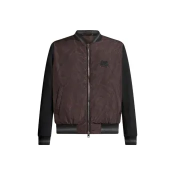 ETRO Logo Embroidered Zipped Bomber Jacket