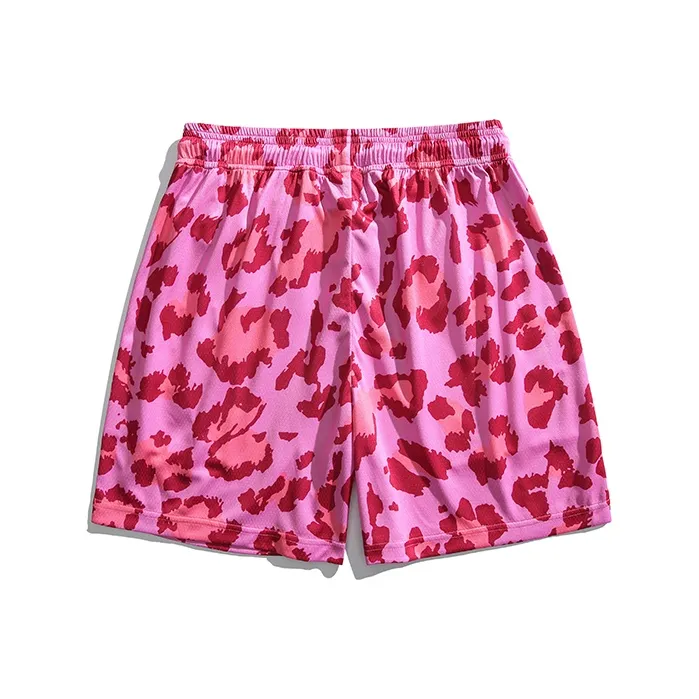 SIL VITIN Casual Shorts Unisex Pink Leopard Print-1