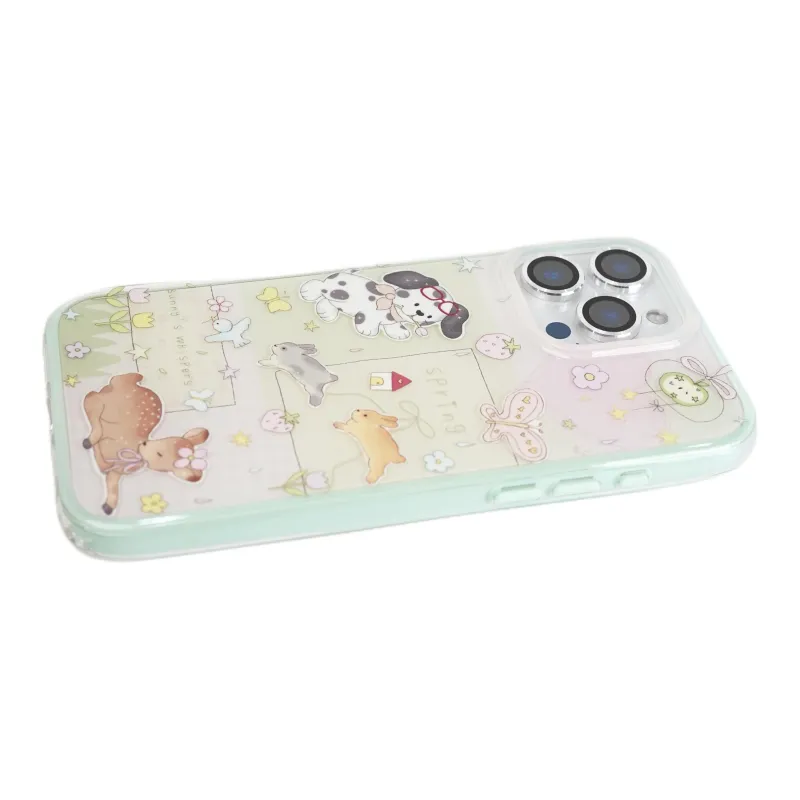 Wei Xin Acrylic Material Spot Dog Bunny Deer Phone Cases Compatible With IPhone 16/15 Pro Max/Apple 13/14 Pro/Max-5