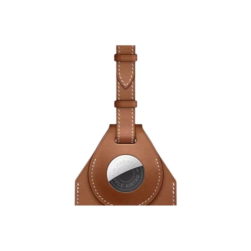 HERMES Apple AirTag Swift Calfskin Luggage Tag Unisex Brown-3