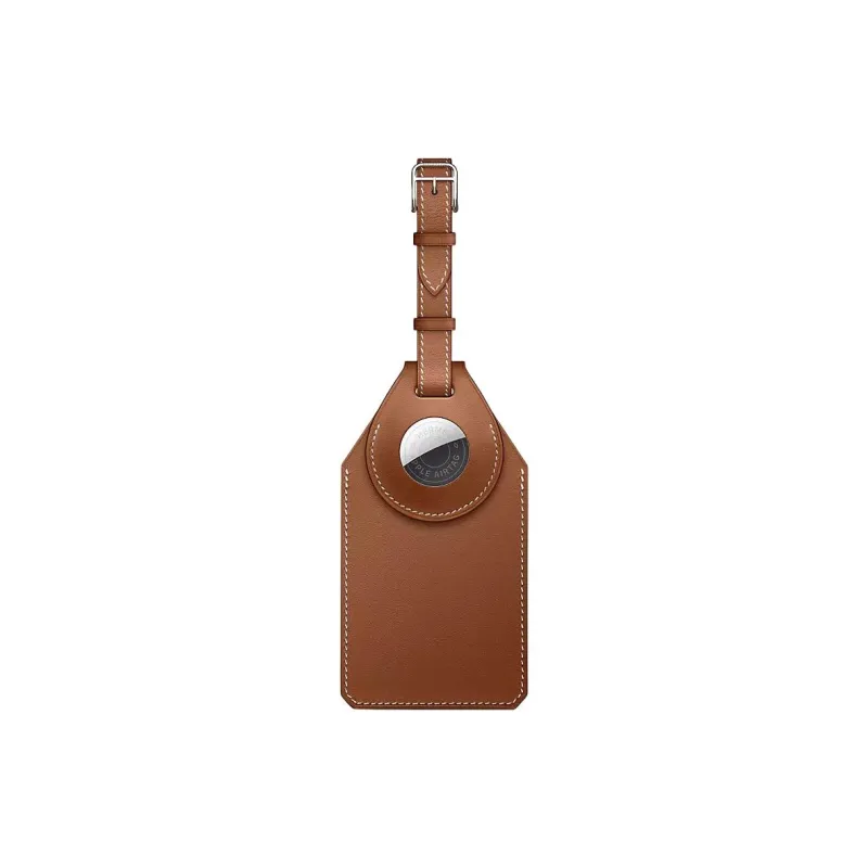 HERMES Apple AirTag Swift Calfskin Luggage Tag Unisex Brown-0