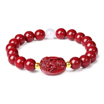 One Thousand Two Cinnabar Jade Bracelets Women's