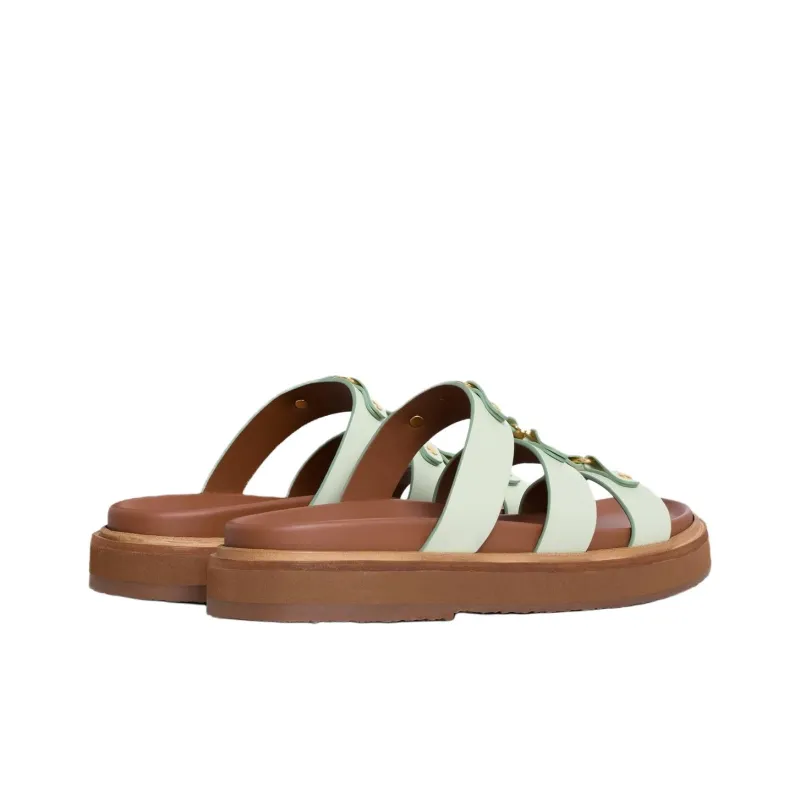 CELINE Slide Slippers Women's Green-3