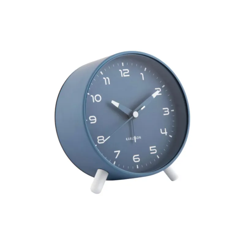 Karlsson Sweeping Seconds Movement Iron Alarm Clock Unisex Blue Dial-1
