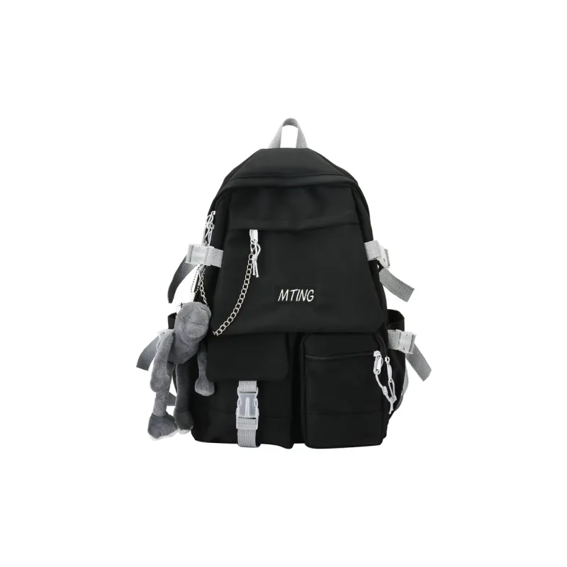 Alcohol Dragon Nylon Backpack Unisex Black/Red & White/Blue & White-0
