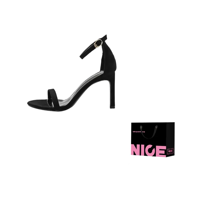 Luji One Strap Sandals 6cm/8cm/10cm Women's Black/Apricot/Black Flash/Silver/Champagne Gold-32
