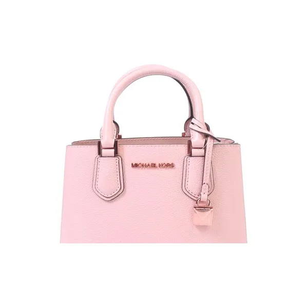 MICHAEL KORS Adele Leather Lockhead Crossbody Handbag Medium Size Women's Pink-3