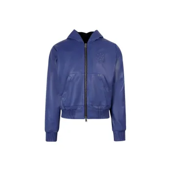 AMIRI Leather Jackets Men Blue