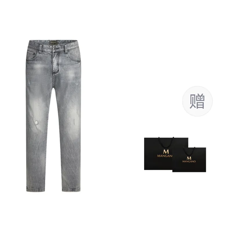 MANGANO Jeans Men Gray Brand Shopping Bag Included-2