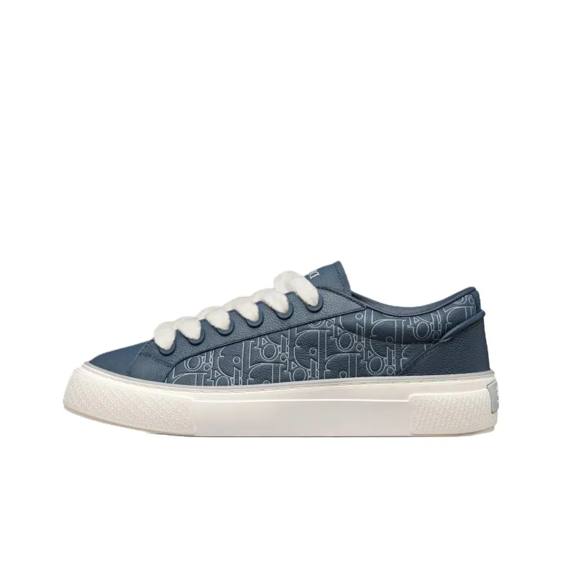 DIOR B33 Spin Low Top Skateboard Shoes Men's Marine Blue-0