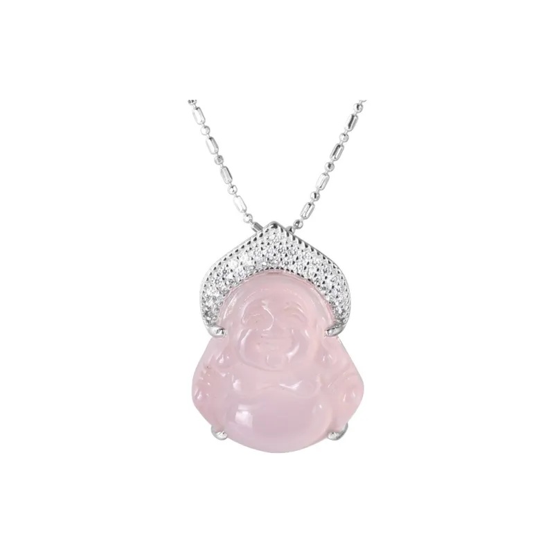 Long Fu Chalcedony Jade Necklaces Women's-0