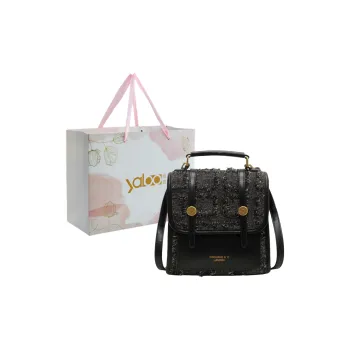 Yalu Woven/PU Backpack Unisex Black/Light Brown/Black White Plaid