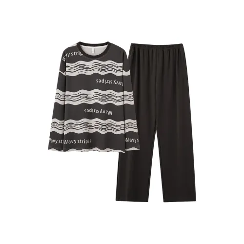 FENTENGCARE Pajama Set Men's Coffee