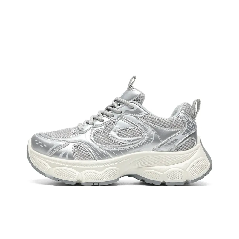 ZHR Xiaoice Bear Wear resistant And Lightweight Low Top Chunky Sneakers Women's Silver-0