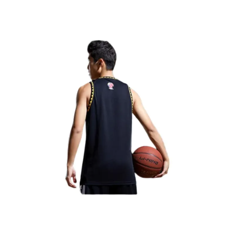 LiNing CBA Collection Professional Basketball Collection Basketball Jersey Men's Black-3