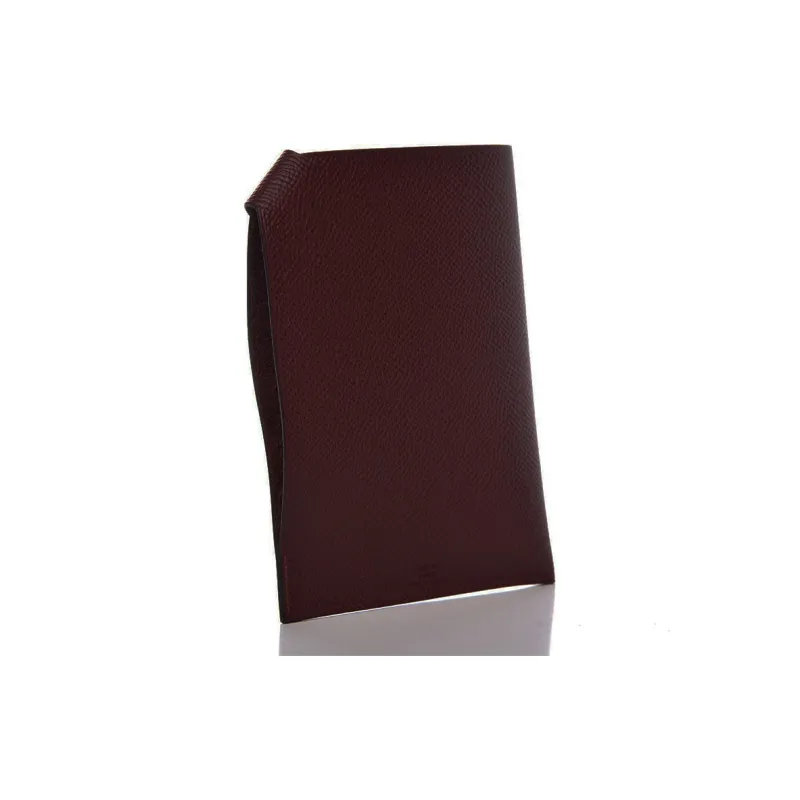 HERMES Tarmac Cow Leather Passport Holder Women's 0G Rouge Sellier Saddle Red-2