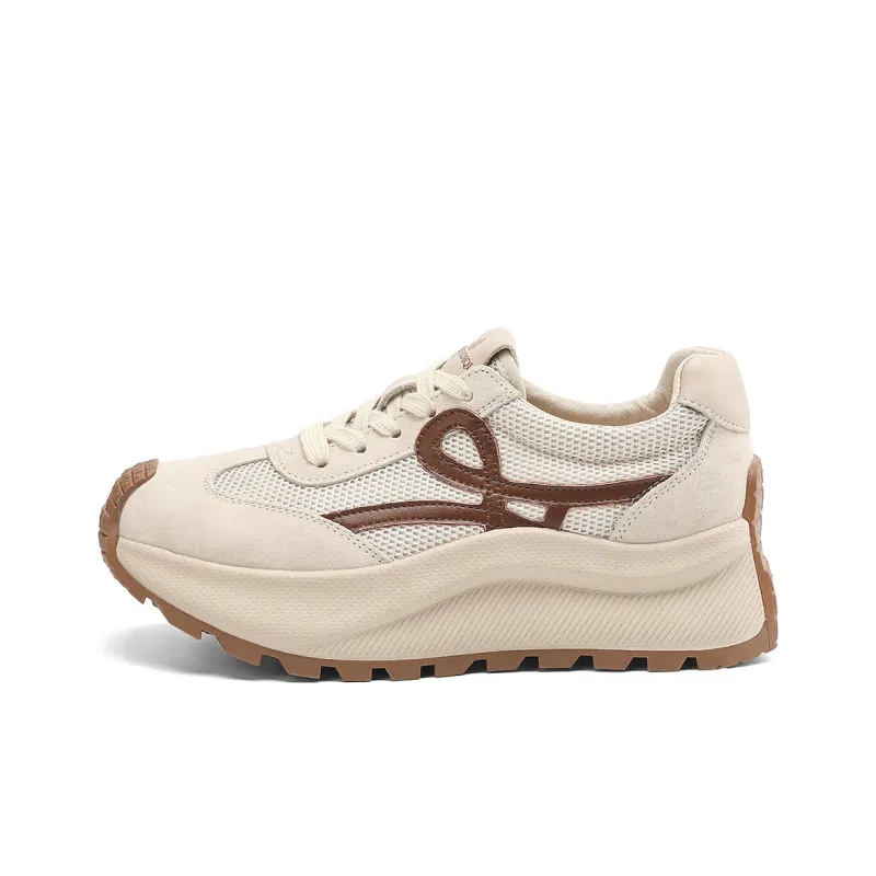 BOERDIQI German Army Trainers Breathable Lightweight Height Increasing Low Top Casual Shoes Women's-0